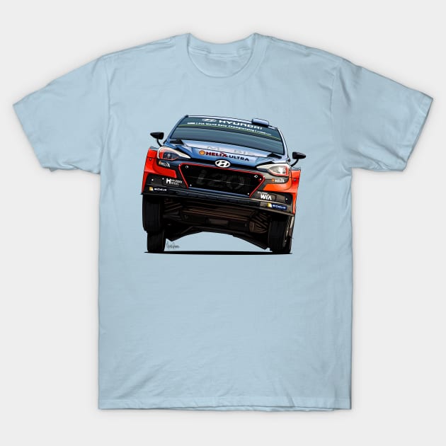 Hyundai i20 WRC T-Shirt by Mario Ramos Rally Art